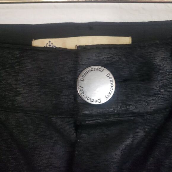 Democracy Ponte Pants 12 Black AB Technology Grunge Witchy Goth Sretchy Metallic - Picture 7 of 11